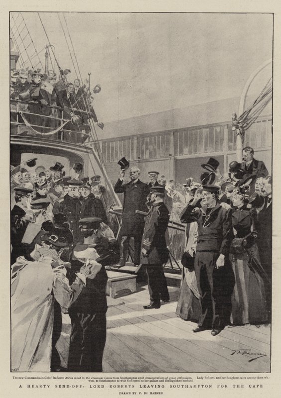Um caloroso despedimento, Lord Roberts deixando Southampton para o Cabo de Frederic de Haenen