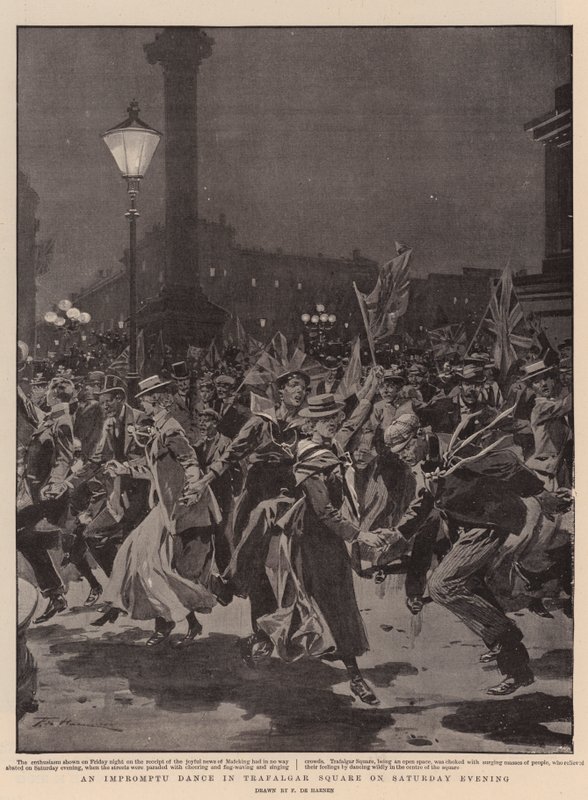 Uma dança improvisada na Trafalgar Square no sábado à noite de Frederic de Haenen