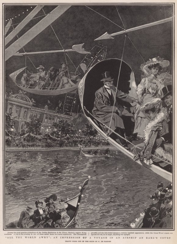 Uma impressão de uma viagem em uma aeronave no Earl&39;s Court de Frederic de Haenen
