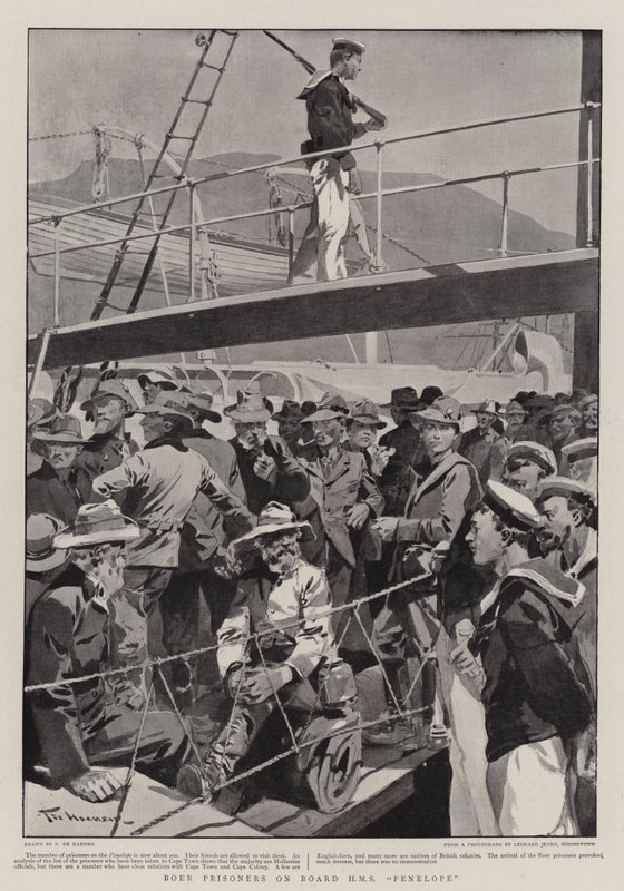 Prisioneiros Boer a bordo do HMS Penelope de Frederic de Haenen