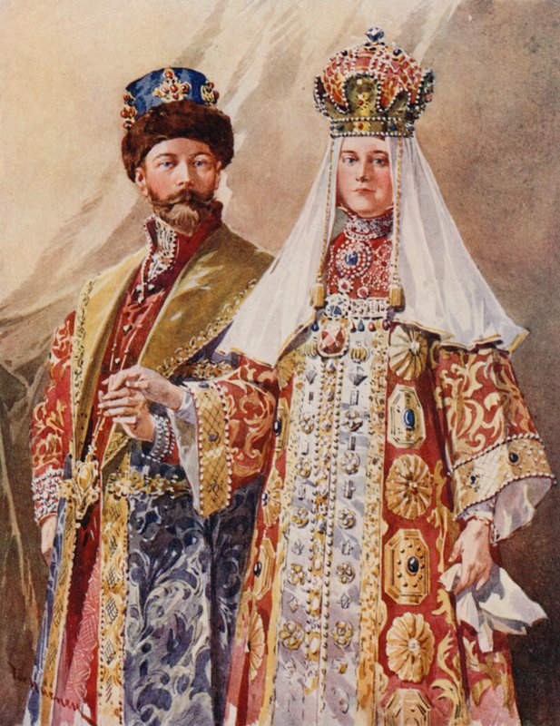 Imperador e Imperatriz no vestido antigo de Frederic de Haenen
