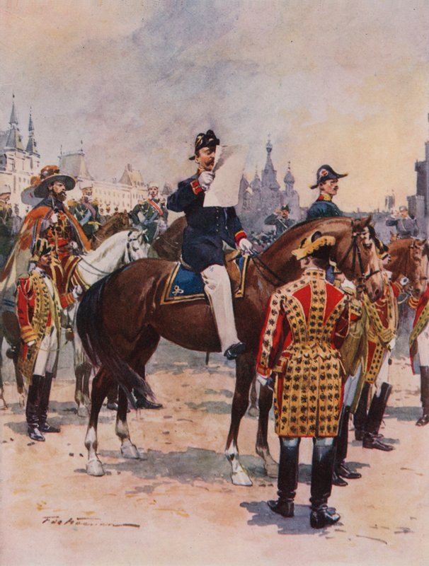 Arautos anunciando a coroação do imperador de Frederic de Haenen
