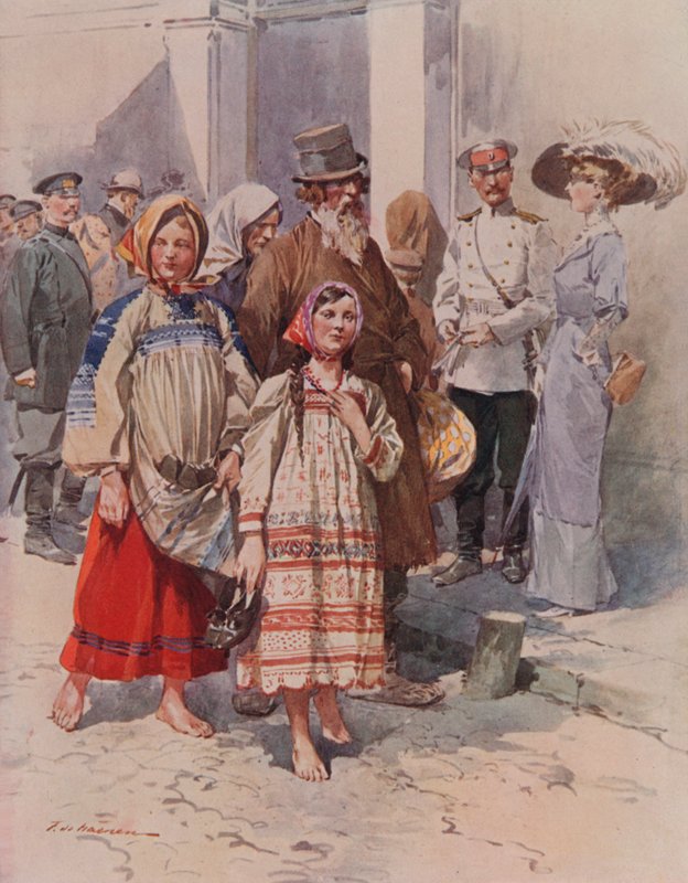 Camponeses que visitam Moscou de Frederic de Haenen