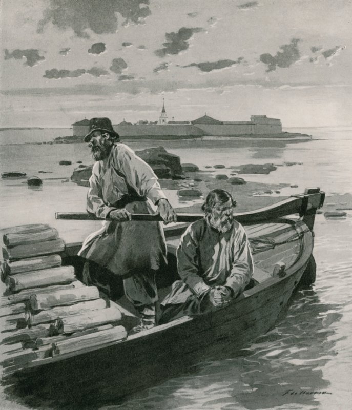 Fortaleza de Schlusselburg, no Lago Ladoga de Frederic de Haenen