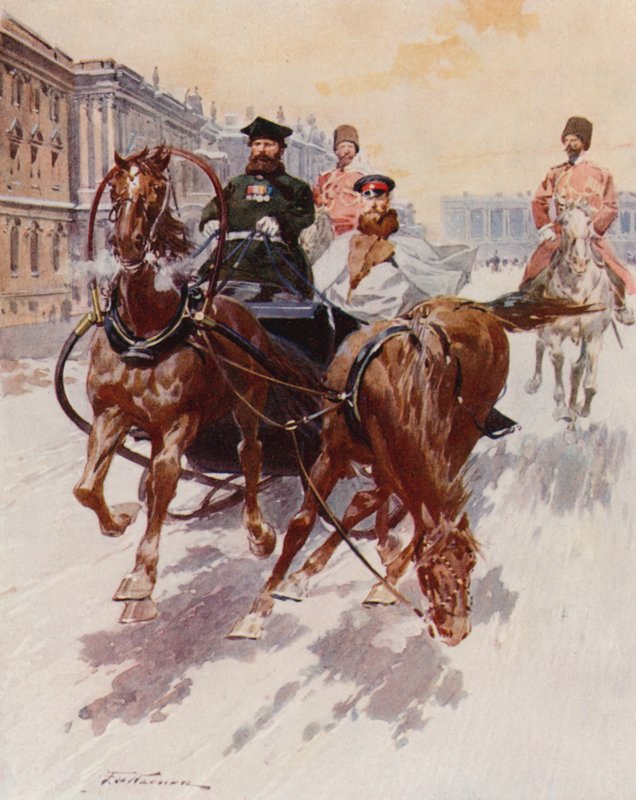 Sledging com o Pristyazhka, ou Side-Horse de Frederic de Haenen