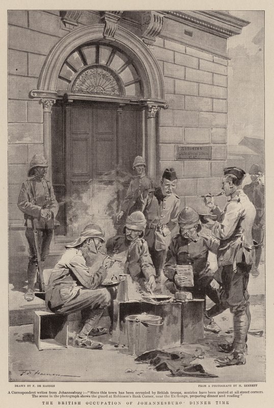 A ocupação britânica de Joanesburgo, hora do jantar de Frederic de Haenen