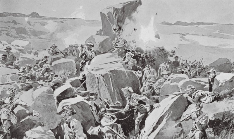 Os voluntários da Cidade Imperial em ação (litografia) de Frederic de Haenen