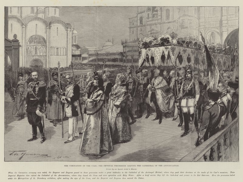 A Coroação do Czar, a Procissão Imperial saindo da Catedral da Anunciação de Frederic de Haenen
