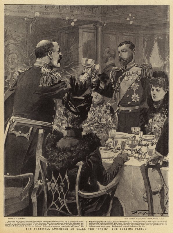 O almoço de despedida a bordo do Ofir o juramento de despedida de Frederic de Haenen