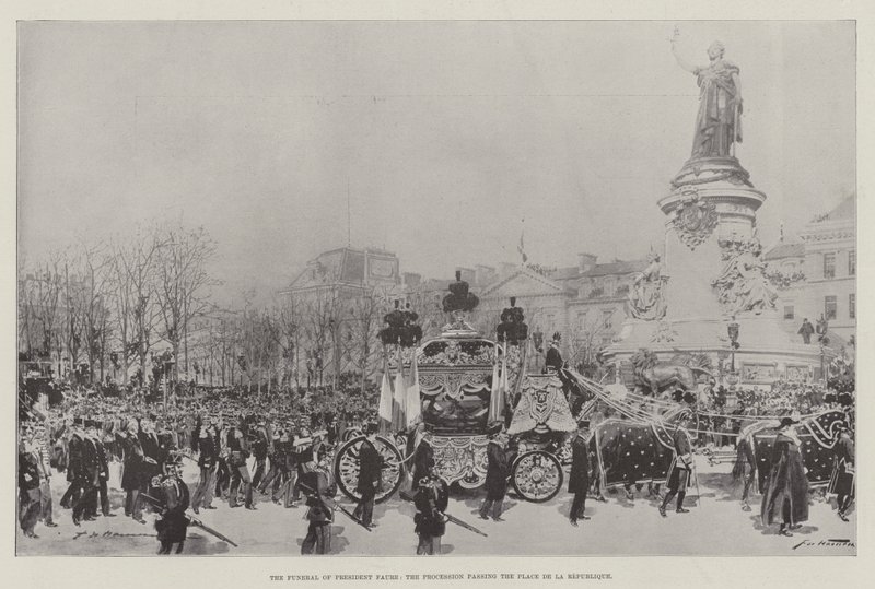 O Funeral do Presidente Faure, a Procissão passando pela Place de la Republique de Frederic de Haenen