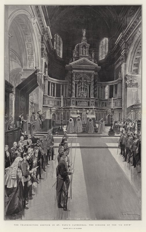O Serviço de Ação de Graças na Catedral de São Paulo, o Canto do Te Deum de Frederic de Haenen