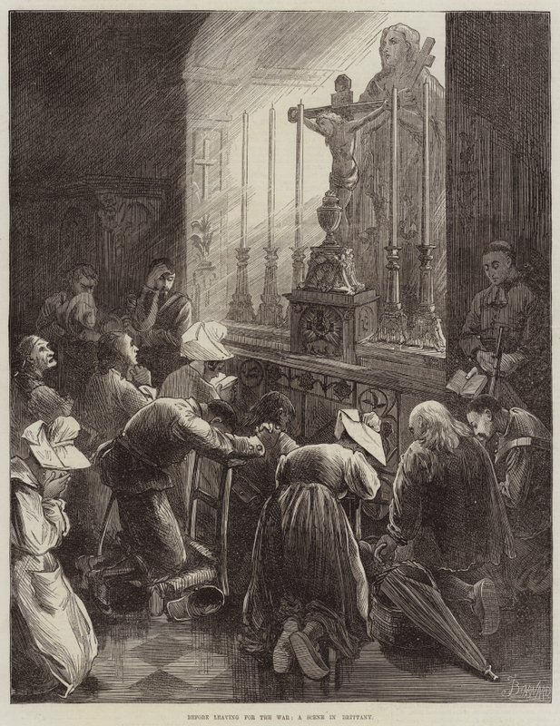 Antes de partir para a guerra, uma cena na Bretanha de Frederick Barnard