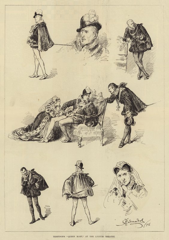 Queen Mary de Tennyson, no Lyceum Theatre de Frederick Barnard