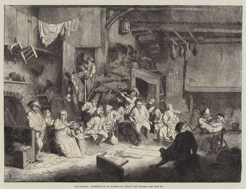 A dança, fac-símile de um gravura por Adrian van Ostade de Frederick Barnard