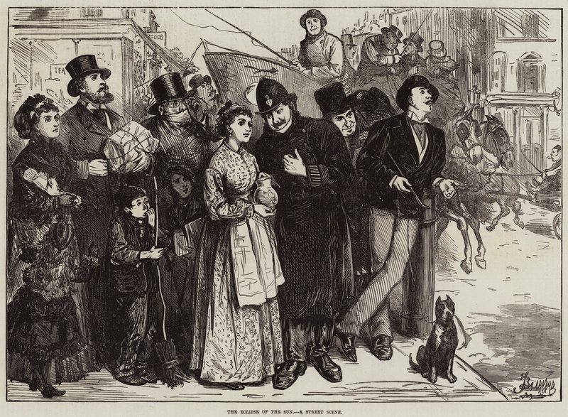 O Eclipse do Sol, uma cena de rua de Frederick Barnard