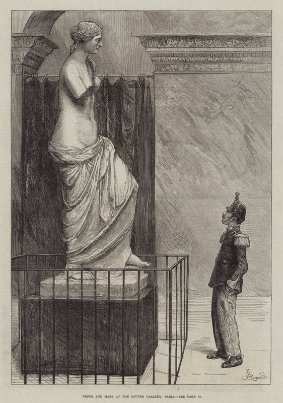 Vênus e Marte na Galeria do Louvre, Paris de Frederick Barnard