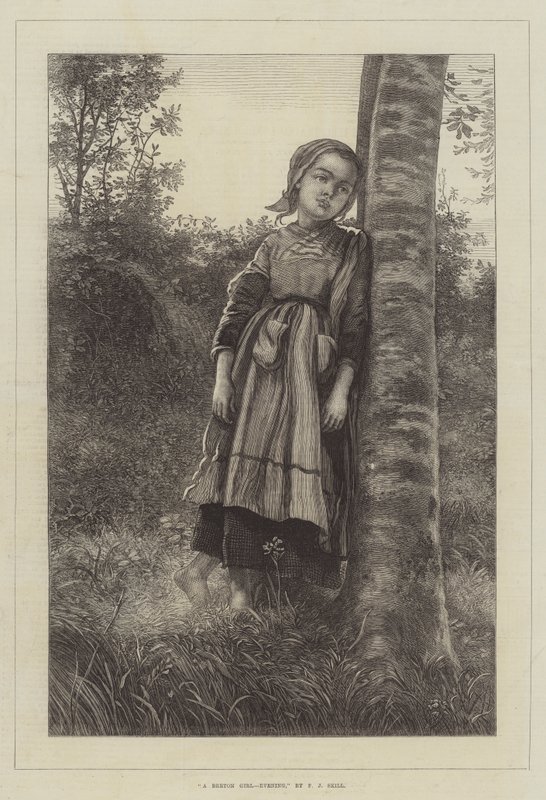 Uma garota bretã, noite de Frederick John Skill