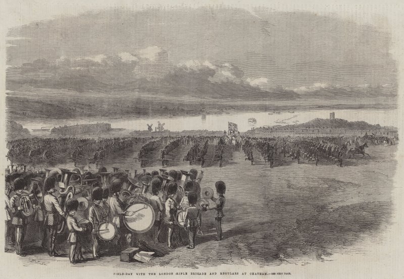 Dia de Campo com a Brigada de Rifles de Londres e Regulares em Chatham de Frederick John Skill