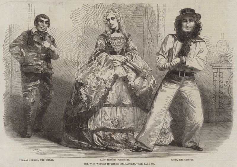 Sr. WS Woodin em três personagens de Frederick John Skill