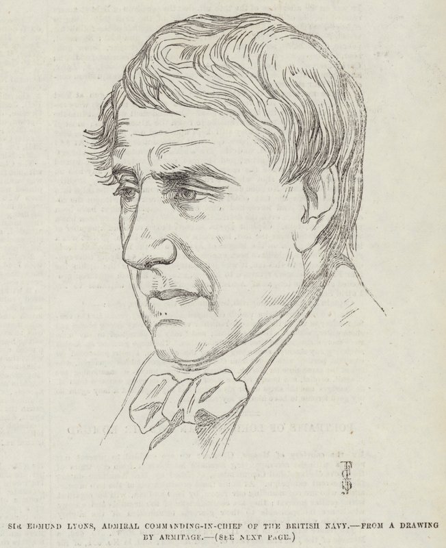 Sir Edmund Lyons, almirante comandante-em-chefe da marinha britânica de Frederick John Skill