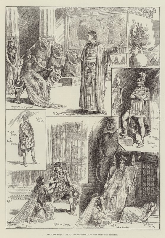 Esboços de Antônio e Cleópatra, no Teatro da Princesa de Frederick Pegram