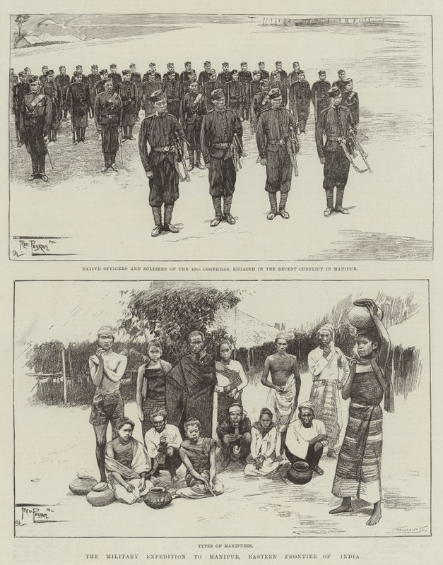A expedição militar a Manipur, fronteira oriental da Índia de Frederick Pegram