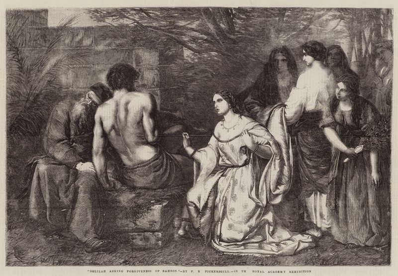 Dalila pedindo perdão a Sansão de Frederick Richard Pickersgill