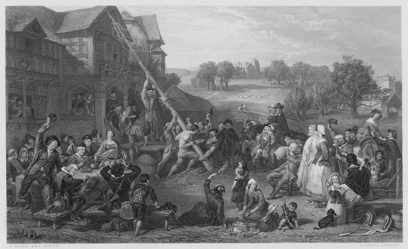 Raising the May-Pole (gravura) de Frederick (after) Goodall