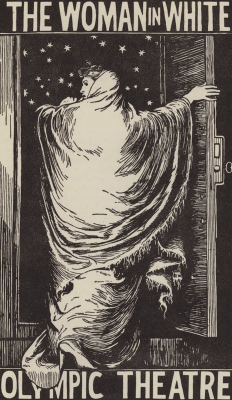 Design de cartaz para adaptação teatral do romance de Wilkie Collins The Woman in White no Olympic Theatre, Londres de Frederick (after) Walker