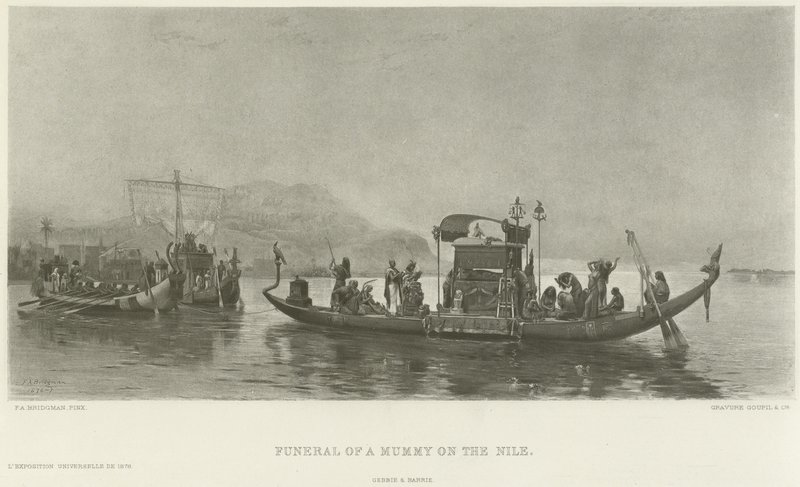 Funeral de uma múmia no Nilo (gravura) de Frederick Arthur Bridgman