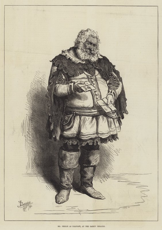 Sr. Phelps como Falstaff, no Teatro Gaiety de Frederick Barnard