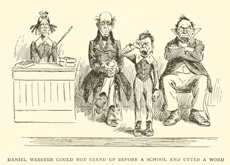 Daniel Webster não podia ficar de pé diante de uma escola e proferir uma palavra de Frederick Burr Opper