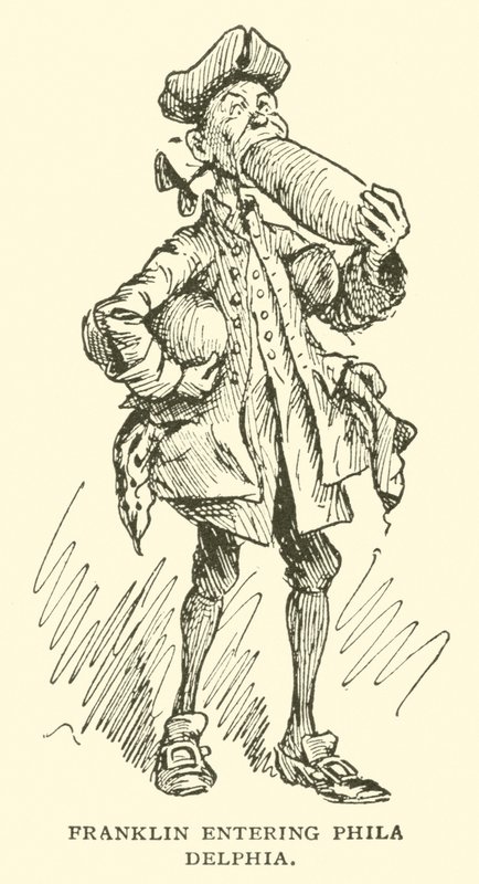 Franklin entrando na Filadélfia de Frederick Burr Opper
