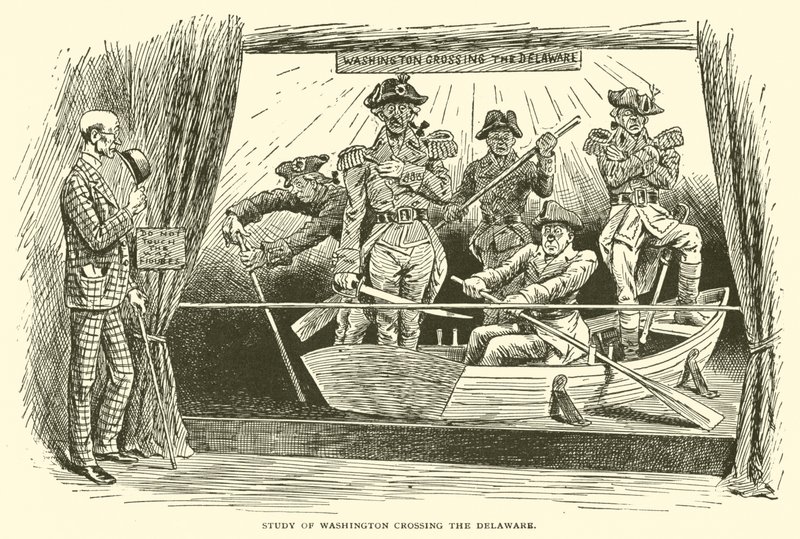 Estudo de Washington cruzando o Delaware de Frederick Burr Opper