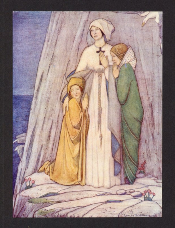 Santa Etheldreda, século VIII, Festa de 23 de junho (litografia a cores) de Frederick Cayley Robinson