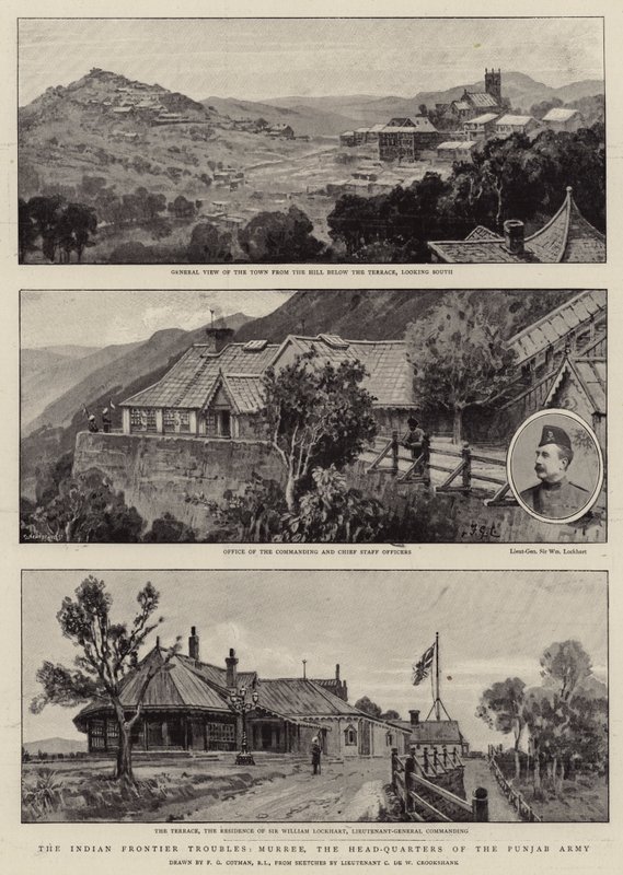 Os problemas da fronteira indiana, Murree, a sede do exército de Punjab de Frederick George Cotman