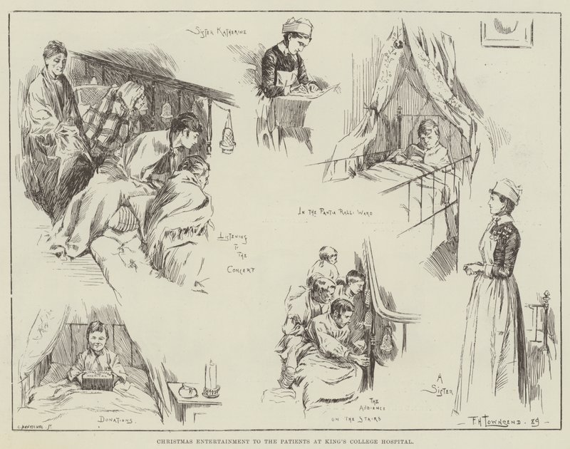 Entretenimento de Natal para os pacientes do King&39;s College Hospital de Frederick Henry Townsend