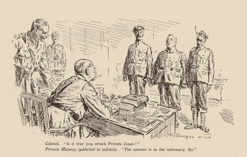 Soldado sob a acusação de golpear um camarada (litografia) de Frederick Henry Townsend