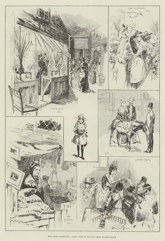 A exposição irlandesa, feira chique no mercado irlandês velho-lugar de Frederick Henry Townsend