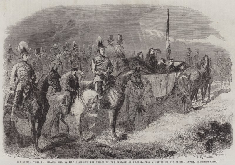 Visita da Rainha à Irlanda, Sua Majestade revisando as tropas no Curragh of Kildare de Frederick John Skill