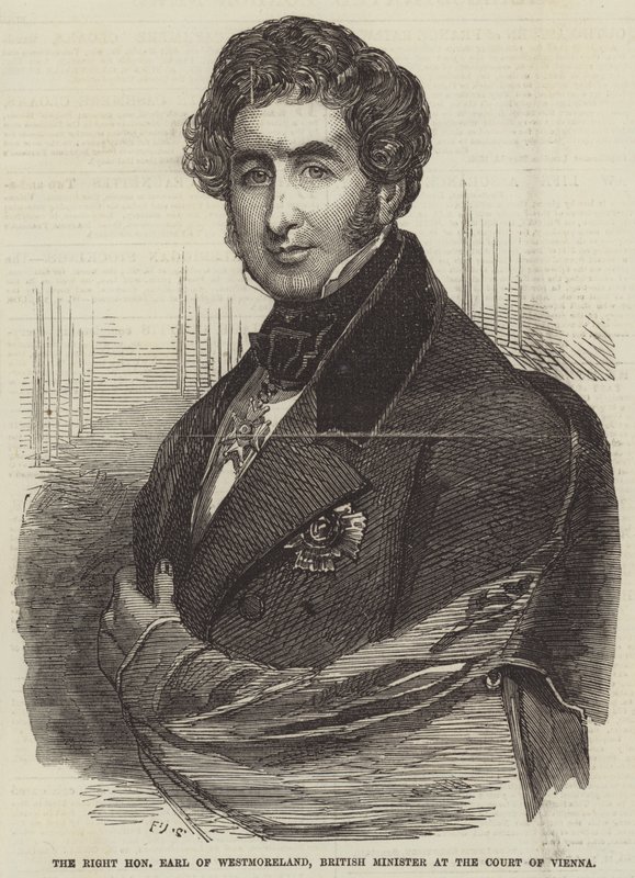O honorável conde de Westmoreland, ministro britânico do Tribunal de Viena de Frederick John Skill