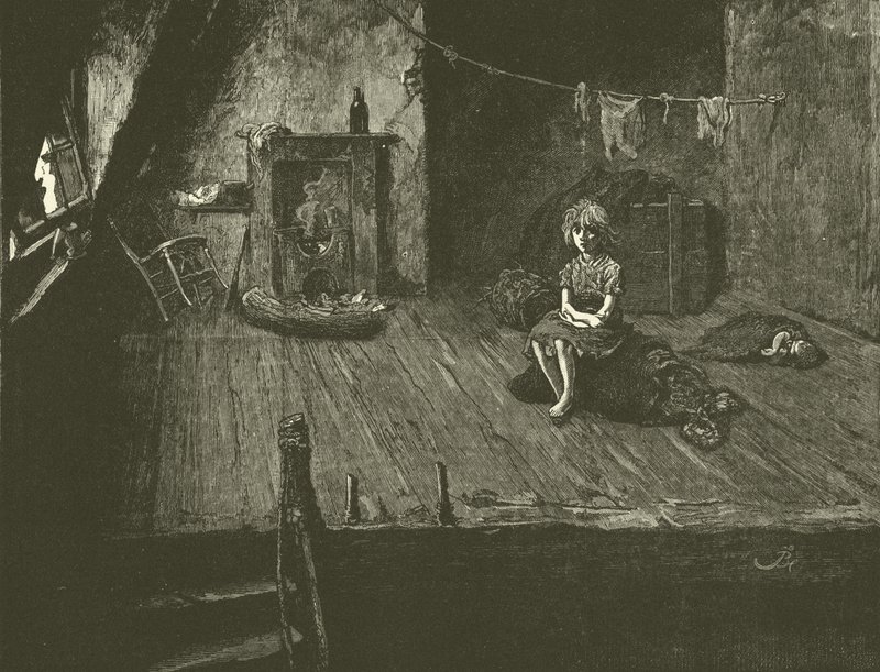 Crianças pobres em um sótão de Frederick L. Bernard