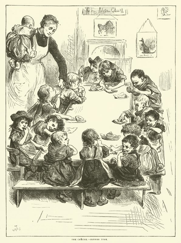 A creche - hora do jantar de Frederick L. Bernard