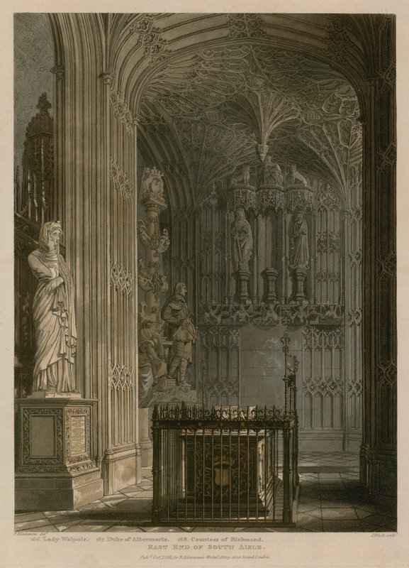 Extremo leste, de, sul, corredor, abadia westminster, londres de Frederick Mackenzie