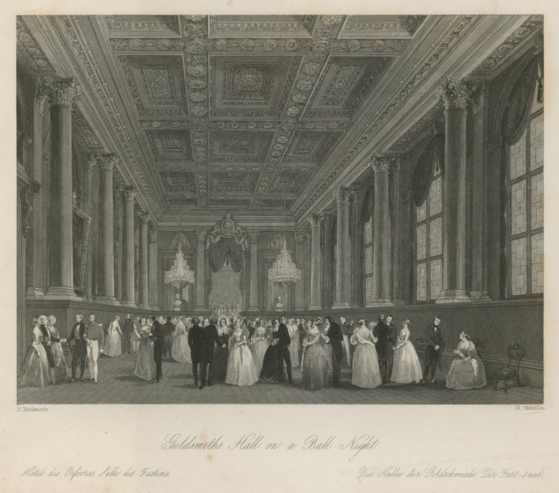 Goldsmiths Hall em uma noite de bola de Frederick Mackenzie
