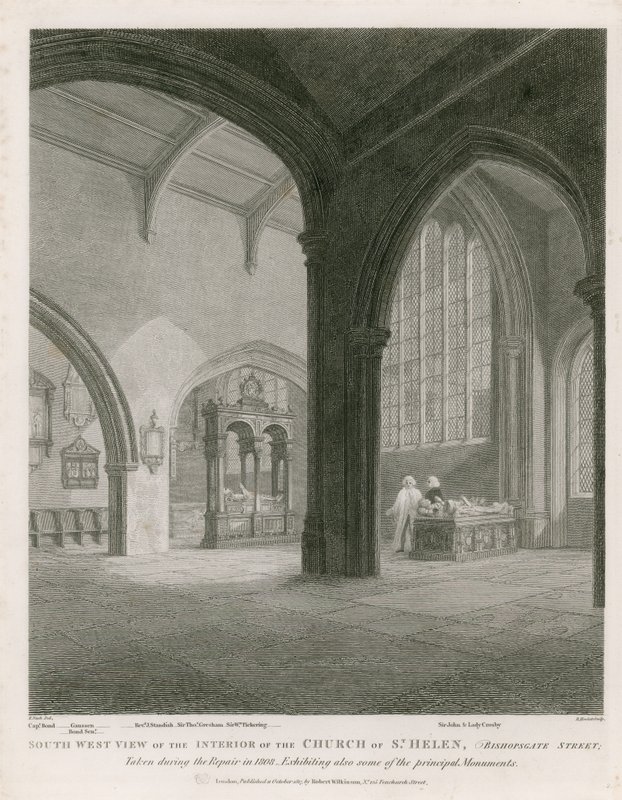 Igreja, de, st, helen, bishopsgate, rua, londres de Frederick Nash