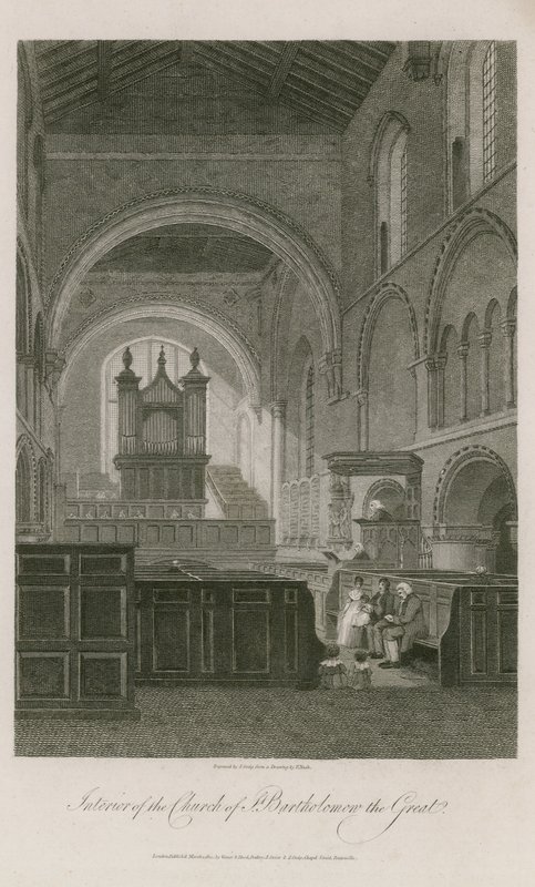 Interior da Igreja de São Bartolomeu, o Grande de Frederick Nash