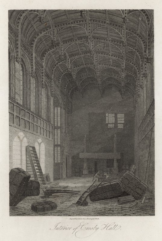 Interior, de, Crosby, corredor de Frederick Nash