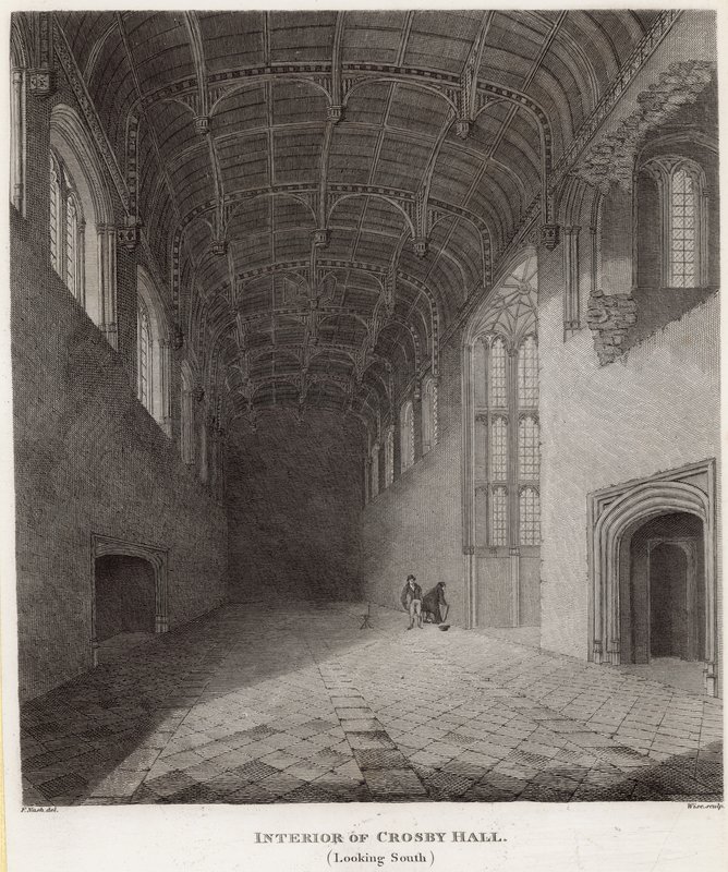 Interior, de, Crosby, corredor, olhar sul de Frederick Nash
