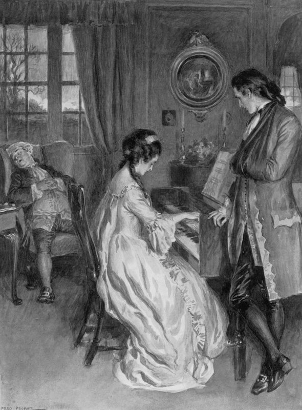 Uma cena de Henry Fieldings Tom Jones (litho) de Frederick Pegram